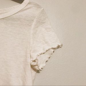 white lettuce edge crop top
